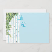 Vintage Love Bird Birch Tree Einladung Hochzeit (Rückseite)