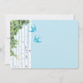 Vintage Love Bird Birch Tree Einladung Hochzeit (Rückseite)