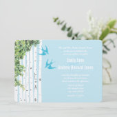 Vintage Love Bird Birch Tree Einladung Hochzeit (Stehend Vorderseite)