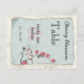 Vintage Love Bird Pink Cherry Blossom Tischnummer (Rückseite)