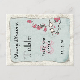 Vintage Love Bird Pink Cherry Blossom Tischnummer
