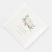 Vintage Love Birds & Bow Sage & Pink Wedding Serviette (Ecke)