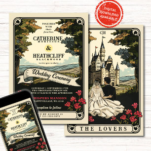 Vintage Love Braut und Bräutigam Tarot Hochzeit Einladung