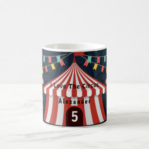 Vintage Love Circus Carnival Red White Blue Age Kaffeetasse