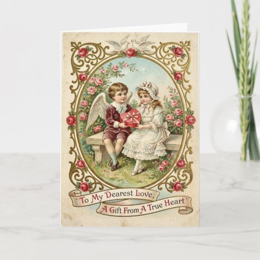 Vintage Love Gift For You Card Karte (Vorderseite)