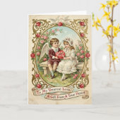 Vintage Love Gift For You Card Karte (Gelbe Blume)
