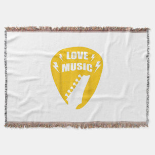 Vintage Love Guitar Music Lover Gift Decke