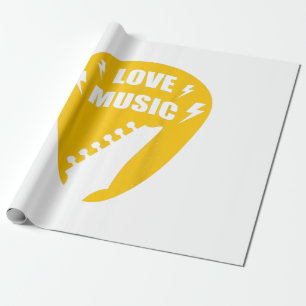 Vintage Love Guitar Music Lover Gift Geschenkpapier