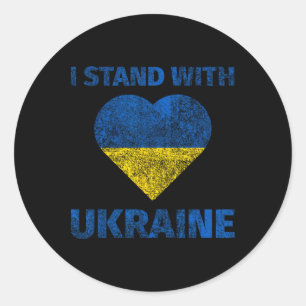 Vintage Love Ich stehe mit der Ukraine Unterstütze Runder Aufkleber