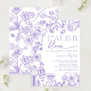 Vintage Love is in Bloom Lavendel-Junggesellinnena Einladung
