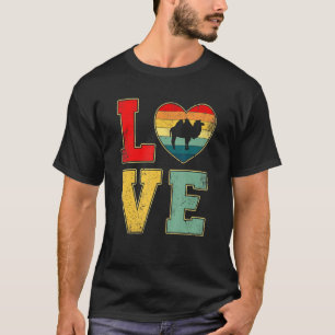 Vintage Love Kamel Retro 70er 80er Herz Farm Tier T-Shirt