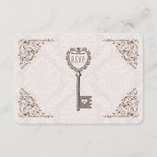 Vintage Love Key Hochzeits-RSVP RSVP Karte