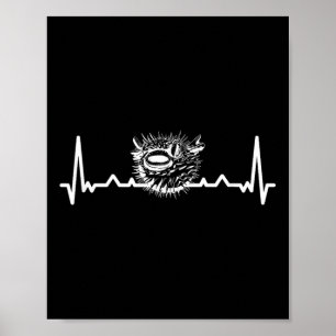Vintage Love Kugelfisch Herzschlag Kugelfisch Poster