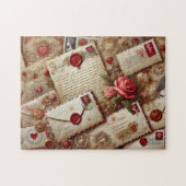 Vintage Love Letters Romantic Collage Puzzle (Horizontal)