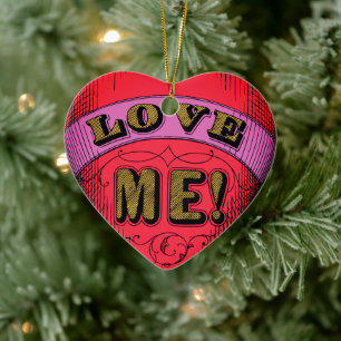 Vintage Love Me Herz Tattoo Ornament