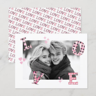 Vintage LOVE Valentinstag Benutzerdefinierte Fotos Postkarte