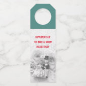 Vintage Lovebirds Flaschenhanger Tag Flaschenanhänger (Vorderseite)