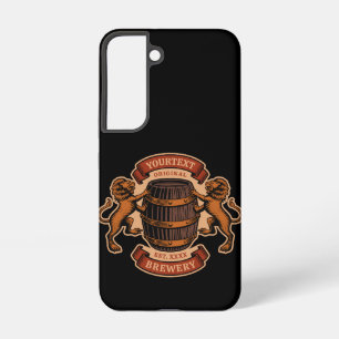 Vintage-Löwe Eichenfass personalisierte Brauerei B Samsung Galaxy Hülle
