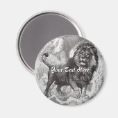 Vintage Löwe Magnet (Vorderseite/Rückseite)