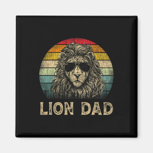 Vintage Löwe Papa Löwenliebhaber Daddy Vatertag Magnet