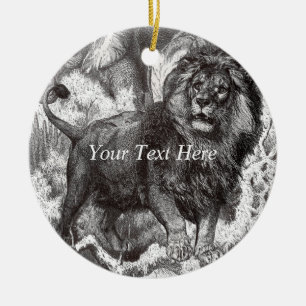 Vintage Löwe-Verzierung Keramik Ornament