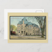 Vintage Lowell MA Memorial Hall library Postkarte (Vorne/Hinten)
