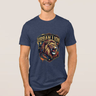 Vintage-Löwen-Emblem Street-Style-Kunst Tri-Blend Shirt