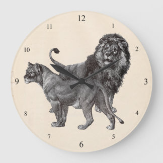 Vintage Löwen Große Wanduhr