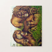 Vintage Löwenfamilienmalerei von Georgia behaupten Puzzle (Vertikal)