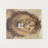 Vintage Löwenmalerei Wandteppich (Vorderseite (Horizontal))