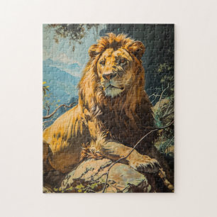 Vintage Löwenporträt Puzzle