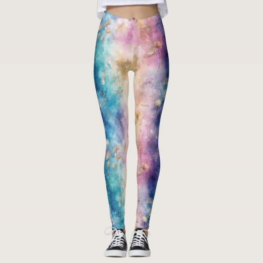 Vintage Löwenzahn abstraktes Muster (2) Leggings (Vorderseite)