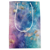 Vintage-Löwenzahn-Abstraktes Muster (2) Mittlere Geschenktüte (Vorderseite)