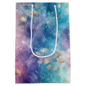 Vintage-Löwenzahn-Abstraktes Muster (2) Mittlere Geschenktüte (Rückseite)