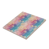 Vintage Löwenzahn abstraktes Muster (3) Fliese (Seite)