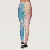 Vintage Löwenzahn abstraktes Muster (3) Leggings (Rückseite)