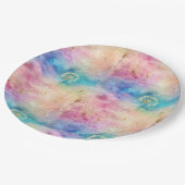 Vintage Löwenzahn abstraktes Muster (7) Pappteller (Schrägansicht)