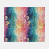 Vintage-Löwenzahn-Abstraktmuster (1) Fleecedecke (Vorderseite (Horizontal))