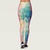 Vintage-Löwenzahn-Abstraktmuster (4) Leggings (Rückseite)