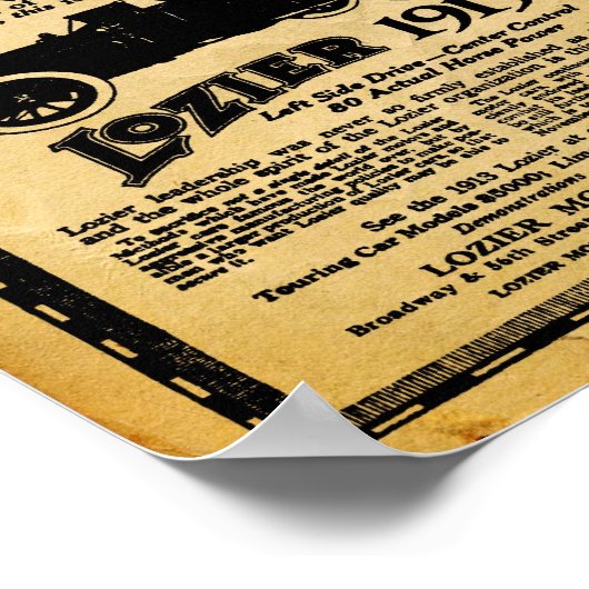 Vintage Lozier Automobile Print Poster (Ecke)