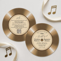 Vintage LP Vinyl Gold Record Musician Wedding