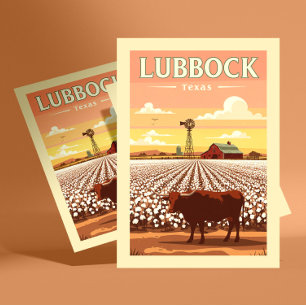 Vintage Lubbock Texas Postkarte