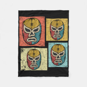 Vintage Lucha Libre Masken Lustige Retro Mexikanis Fleecedecke