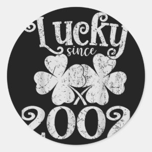 Vintage Lucky Seit 23 2002 Lucky St. Patricks Day Runder Aufkleber