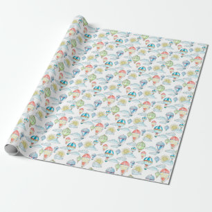 Vintage Luftballons: Whimsische Wassermalerei naht Geschenkpapier