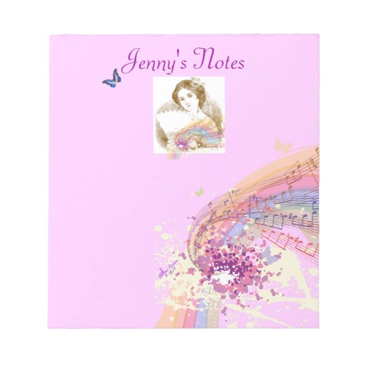 Vintage Lüfterladine - Kleiner Notepad Notizblock (Vorderseite)