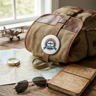 Vintage Luftfahrt-Logo "Luftfahrt" für Flugreisen Button