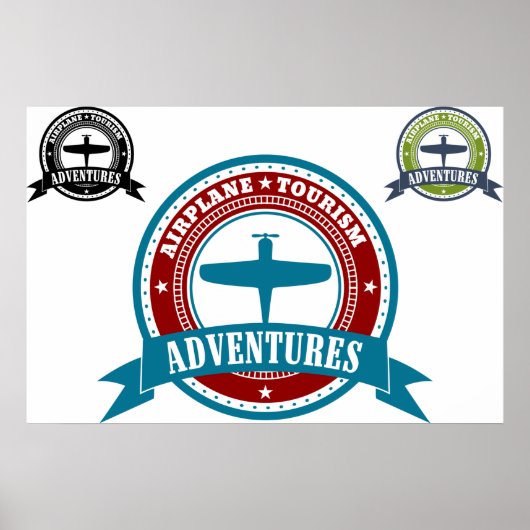 Vintage Luftfahrt-Logo "Luftfahrt" für Flugreisen Poster (Vorne)