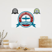 Vintage Luftfahrt-Logo "Luftfahrt" für Flugreisen Poster (Küche)