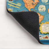 Vintage Luftfahrt - Weltkarte Mousepad (Ecke)